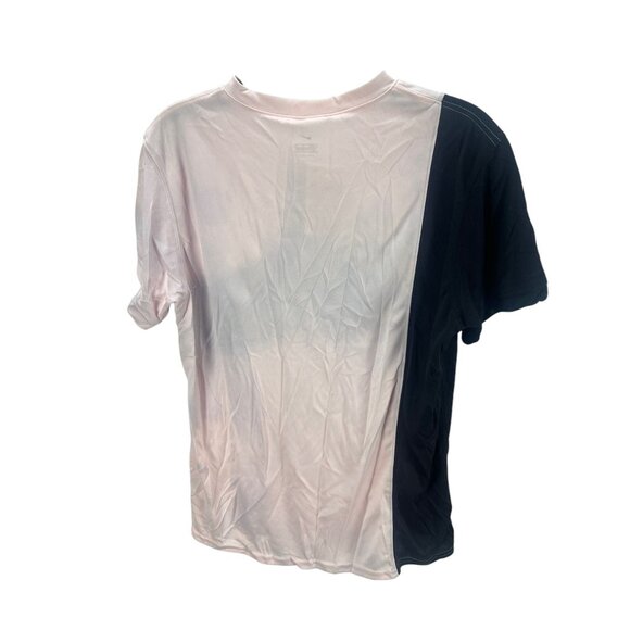 Nike Dri-Fit Women's New Colorblock Short Sleeve Shirt Pink & Black Size L Athle - Picture 3 of 9